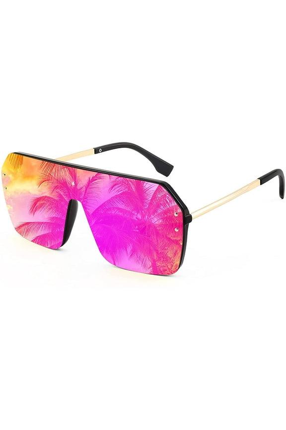 Classic Siamese One Piece Sunglasses Nice Rimless Stylish Retro Design for Women Men B2574
