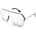 thumbnail image 1 of FEISEDY Classic Siamese One Piece Sunglasses Nice Rimless Stylish Retro Design for Women Men B2574, 1 of 14