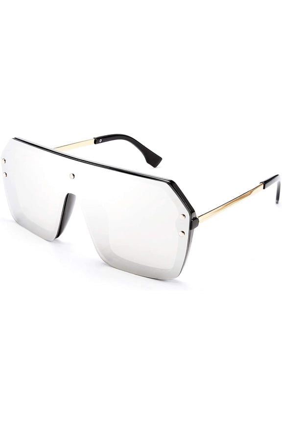 Classic Siamese One Piece Sunglasses Nice Rimless Stylish Retro Design for Women Men B2574