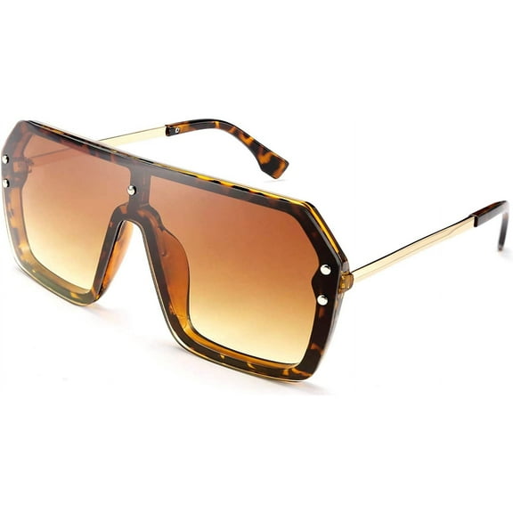 FEISEDY Classic Siamese One Piece Sunglasses Nice Rimless Stylish Retro Design for Women Men B2574