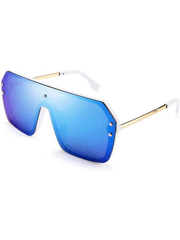 Classic Siamese One Piece Sunglasses Nice Rimless Stylish Retro Design for Women Men B2574