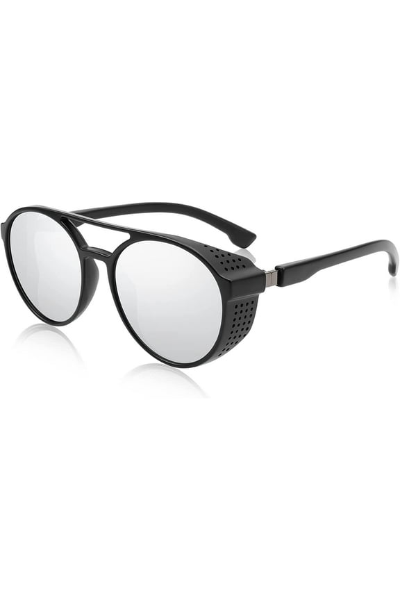 Classic Steampunk Sunglasses for Men Women Retro Round Gothic Shades Eyewear UV400 Protection B2957