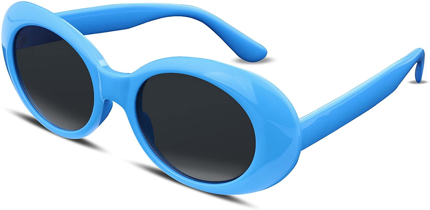 FEISEDY White Clout Goggles, Retro Oval UV Protection, Round Lens