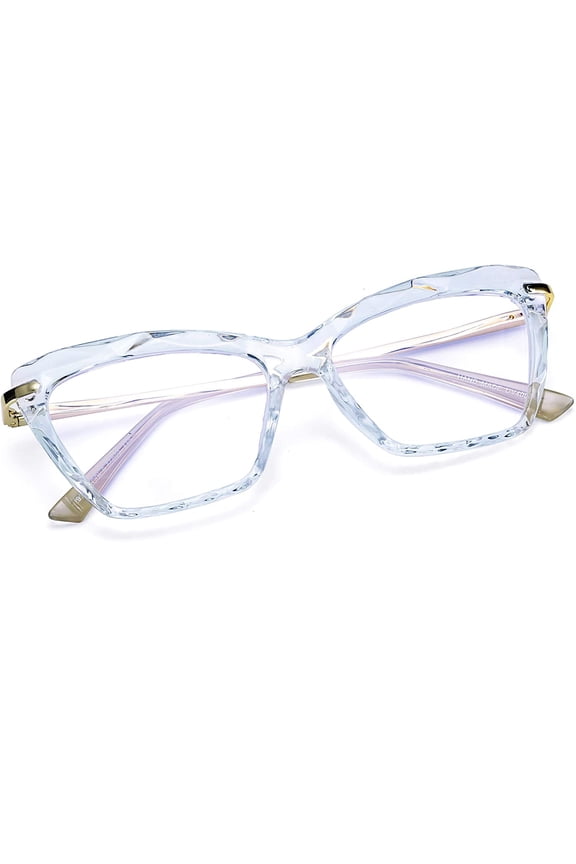 Crystal Cat Eye Glasses Frame Blue Light Blocking Computer Eyewear B2500
