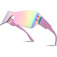 thumbnail image 1 of FEISEDY Fashion Rimless Futuristic Wrap Around Sunglasses Women Men Cyberpunk Visor Sunglasses B2329, 1 of 7