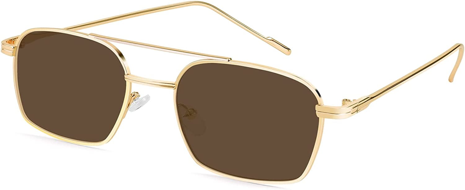 Gold Frame Brown Lens Women\'s Sunglasses - Fashion Aviator Style Jimmy / Caramel 7406783332410 main image 4