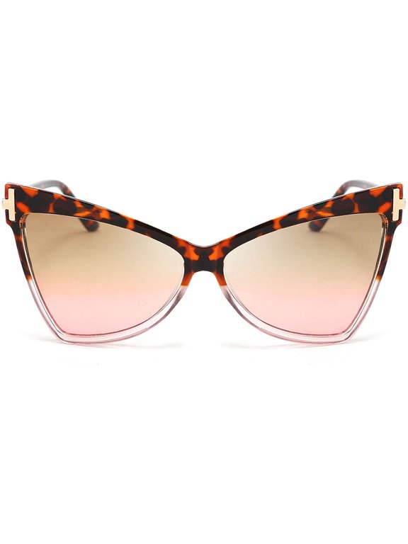 Fashion Women Cateye Sunglasses Retro Oversized Cat Eye Shades Chic Style T Sign B2649