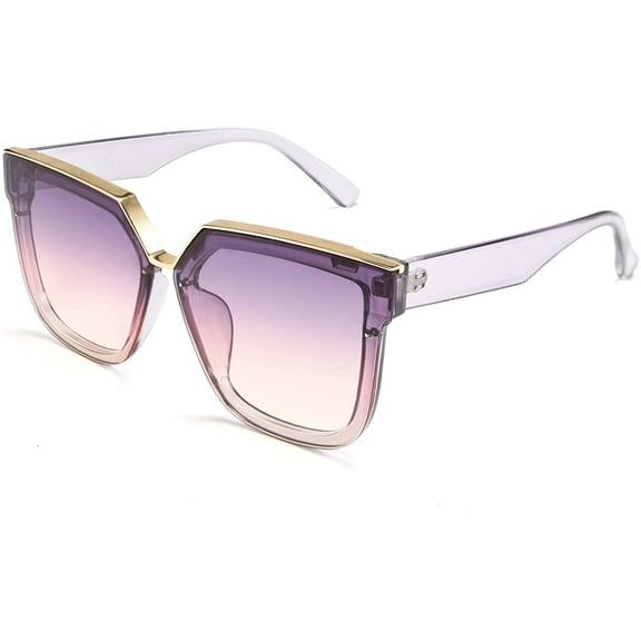 FEISEDY Fashion Women Men Sunglasses Square Frame Metal Shape Nesting Lenses B2595