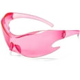 thumbnail image 1 of FEISEDY Futuristic Sunglasses, Fashion Alien Y2K Wrap Around for Women Men B4135, 1 of 14