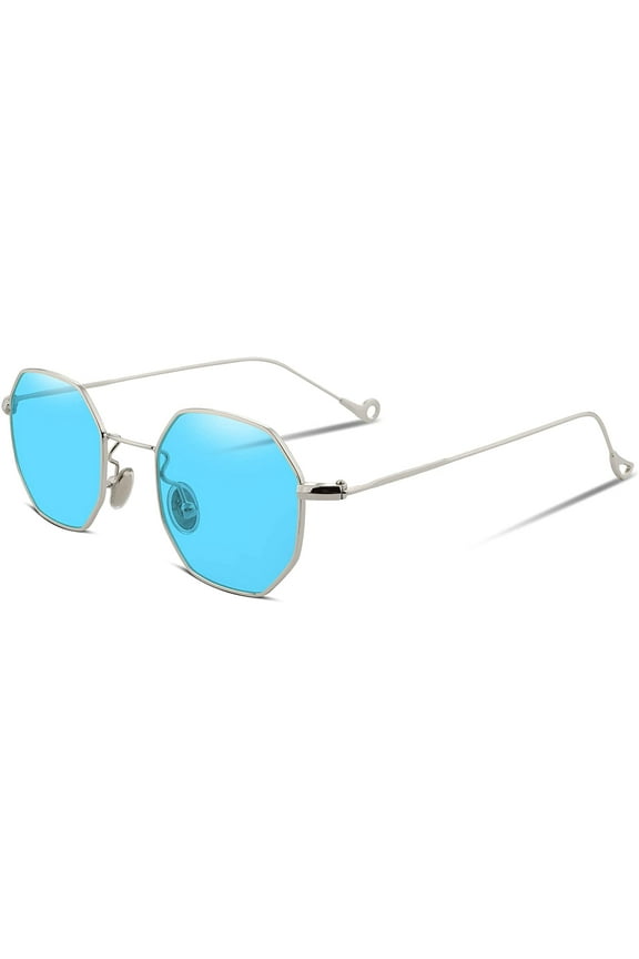 Hipster Small Polygon Women Men Sunglasses Delicate Metal Frame B2254