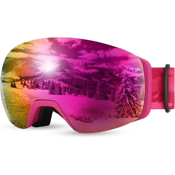 FEISEDY Magnetic Ski Goggles for Men Women Youth Frameless Snow Goggles 100% UV Protection Snowboard Goggles B0020