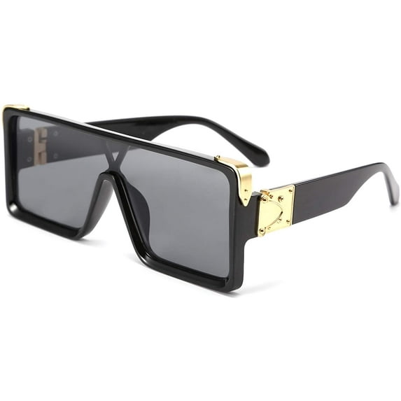FEISEDY One Piece Square Sunglasses Women Men Metal Buckle Design B2540