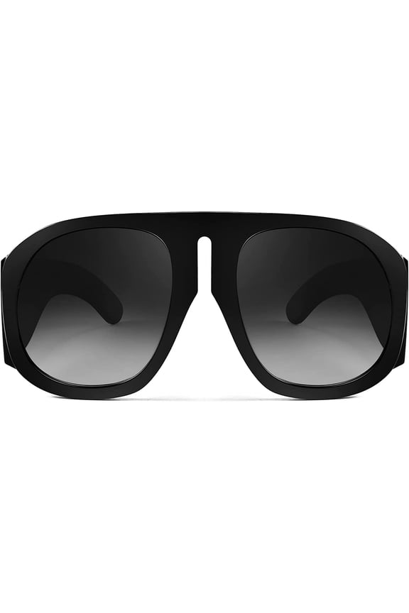 Oversized Aviator Round Sunglasses Women Multi Tinted Thick Frame Vintage Modern Shades B2745