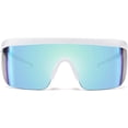 thumbnail image 1 of FEISEDY Oversized Mirror Shield Sport Sunglasses Flat Top One Piece Futuristic Men Women B2522, 1 of 15