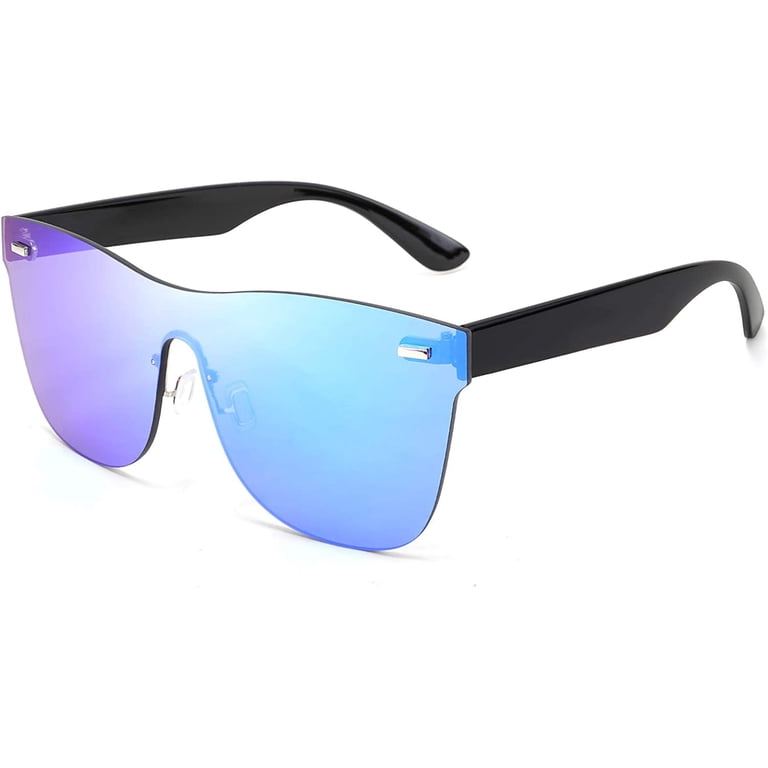 FEISEDY Oversized Mirrored Frameless Lens One Piece  display picture 3