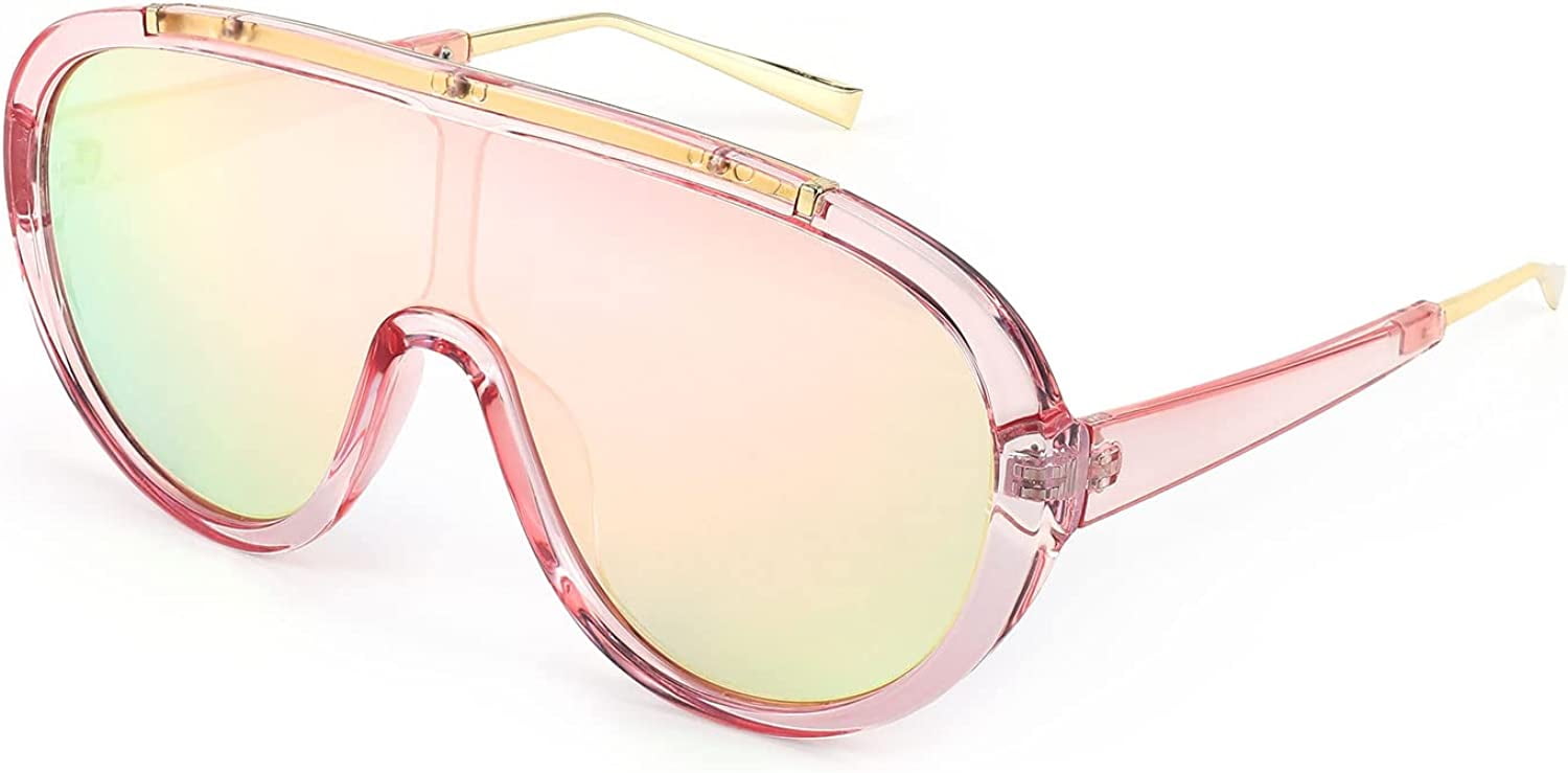 Pink Oversized One-piece Sunglasses Pink One-Piece Len Sunglasses – The Handshake main image 4