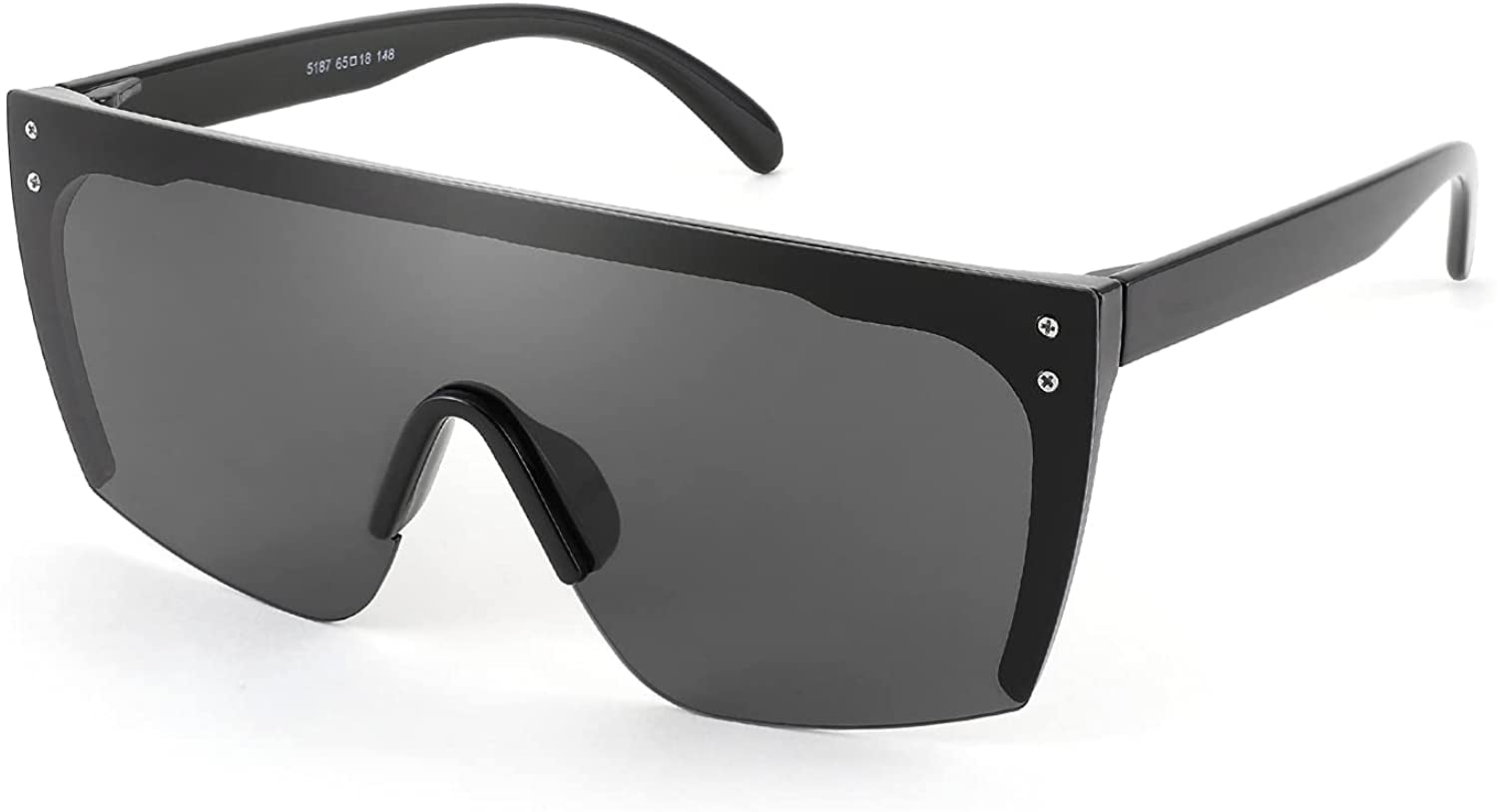 FEISEDY Oversized Rimless Mirrored Sunglasses for Women Men  display picture 2