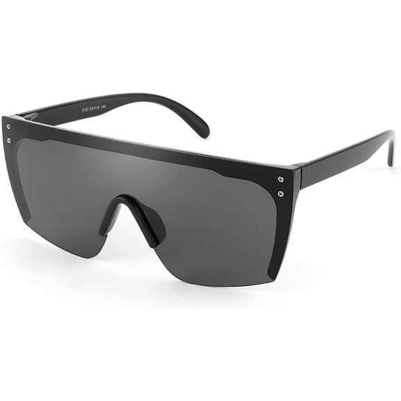 FEISEDY Oversized Rimless Mirrored Sunglasses for Women Men 2021 Flat Top Shield Wrap Square UV400 B2761…