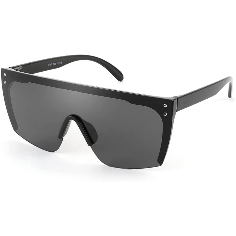 FEISEDY Oversized Rimless Mirrored Sunglasses for Women Men  display picture 3