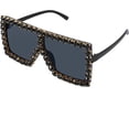 thumbnail image 1 of FEISEDY Oversized Sparkling Crystal Sunglasses Disco Diamond Flat Top Fashion Square Large Shades B2782, 1 of 14