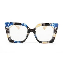 FEISEDY Oversized Square Blue Light Blocking Glasses Eye Strain Glare Pearl Inlay Arm Cat Eye Fashion Eyewear B2639