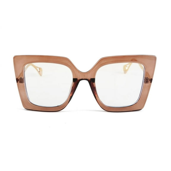 FEISEDY Oversized Square Blue Light Blocking Glasses Eye Strain Glare Pearl Inlay Arm Cat Eye Fashion Eyewear B2641