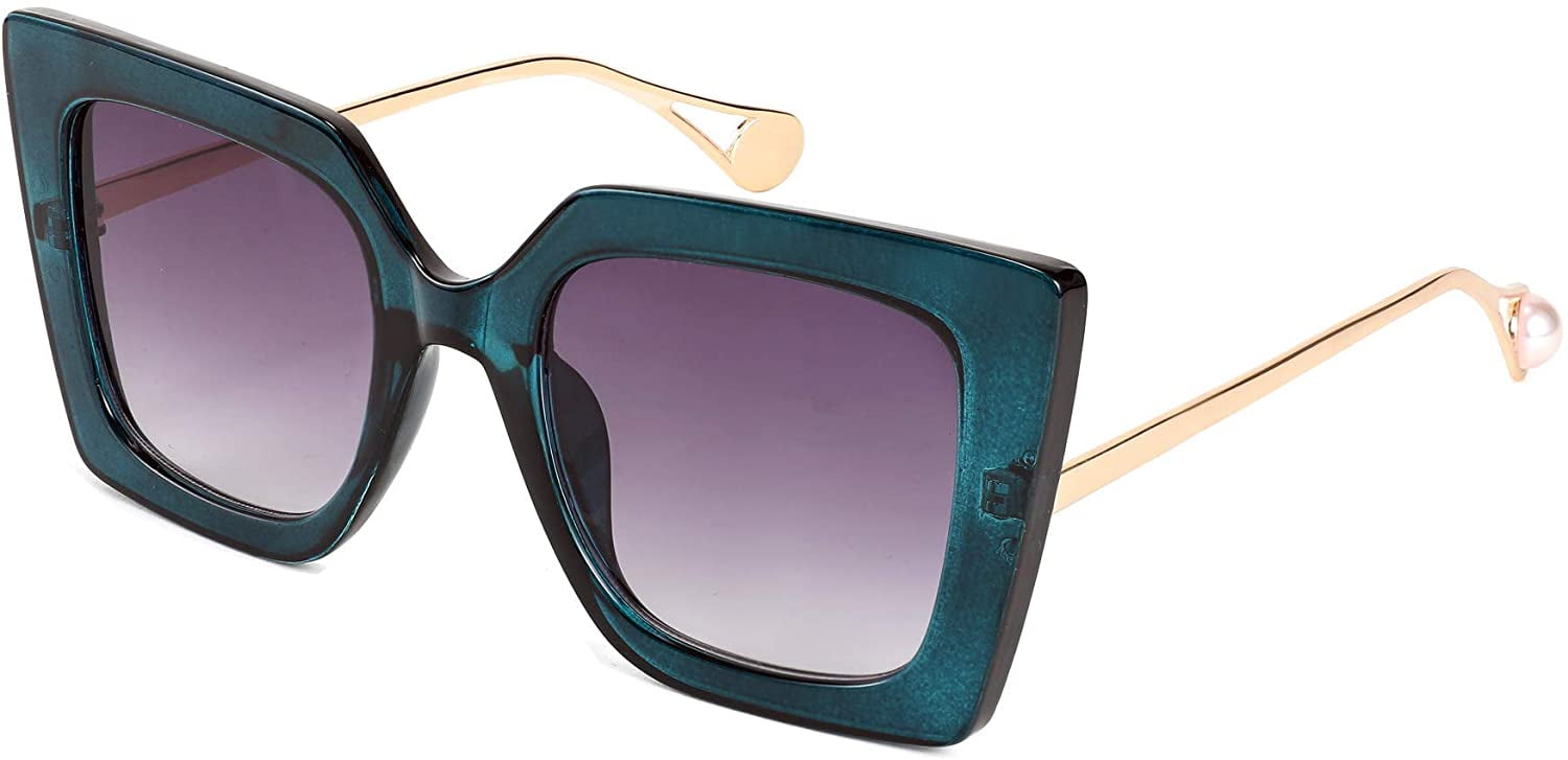 FEISEDY Oversized Square Pearl Inlay Arm Cat Eye Fashion 