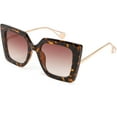 thumbnail image 1 of FEISEDY Oversized Square Pearl Inlay Arm Cat Eye Fashion Sunglasses for Women B2625, 1 of 14