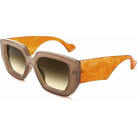 FEISEDY Oversized Square Sunglasses for Women Men Thick Frame Shades B4074