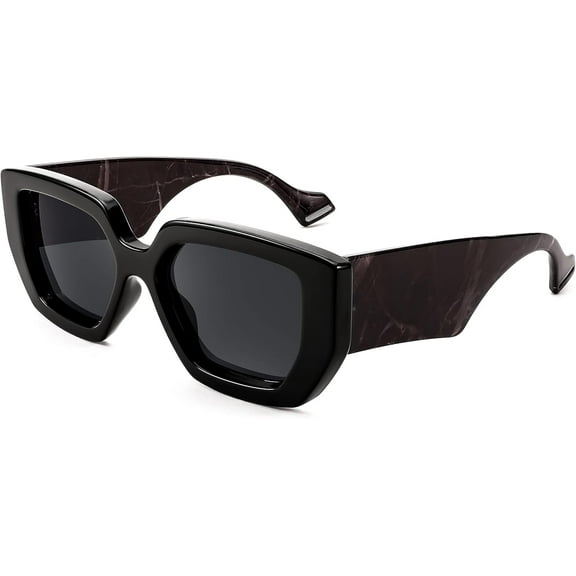 FEISEDY Oversized Square Sunglasses for Women Men Thick Frame Shades B4074