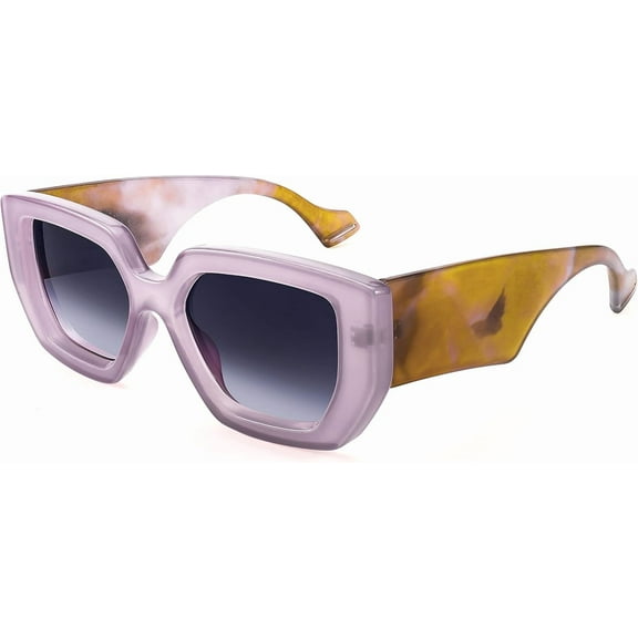 FEISEDY Oversized Square Sunglasses for Women Men Thick Frame Shades B4074