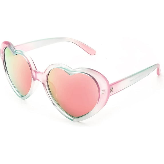 FEISEDY Polarized Heart Shaped Sunglasses Oversized Vintage Fashion Love Eyeglasses for Women UV400 B2337