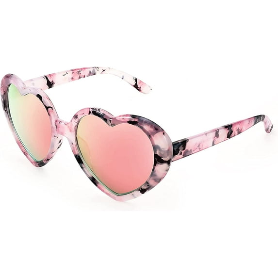 FEISEDY Polarized Heart Shaped Sunglasses Oversized Vintage Fashion Love Eyeglasses for Women UV400 B2337