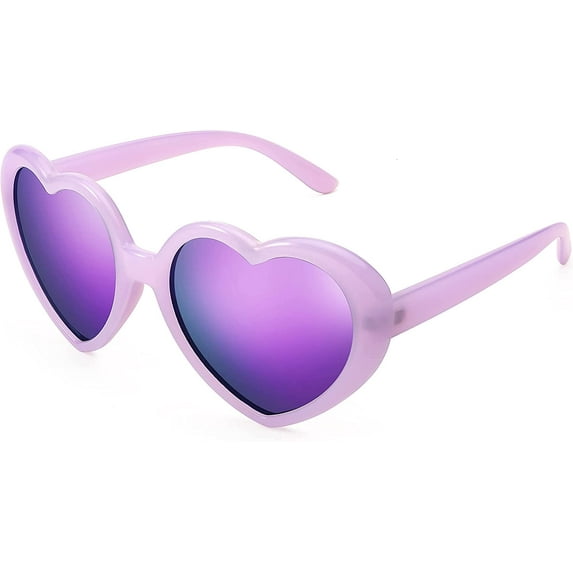 FEISEDY Polarized Heart Shaped Sunglasses Oversized Vintage Fashion Love Eyeglasses for Women UV400 B2337