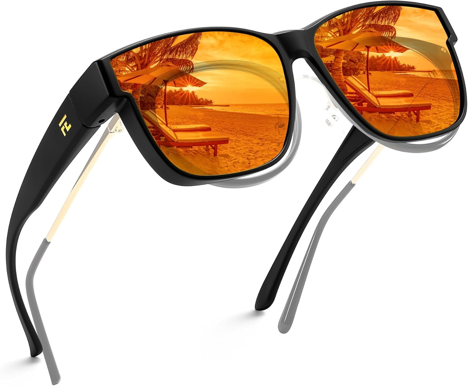 FEISEDY Polarized Sunglasses Fit Over Glasses Women, Fit over Glasses Sunglasses for Driving UV400 Protection B0250