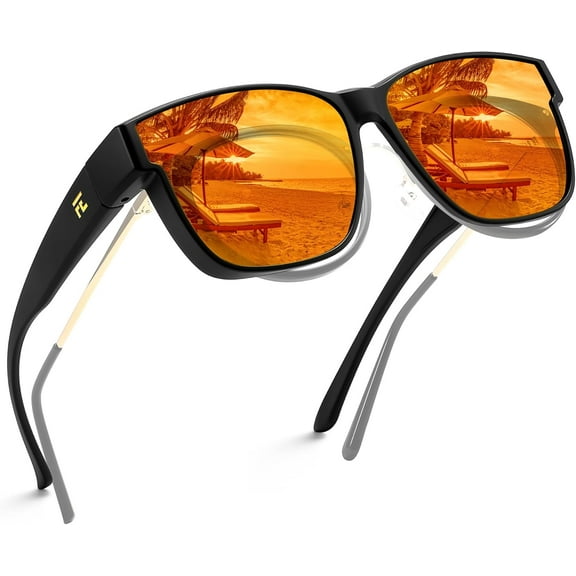 FEISEDY Polarized Sunglasses Fit Over Glasses Women, Fit over Glasses Sunglasses for Driving UV400 Protection B0250