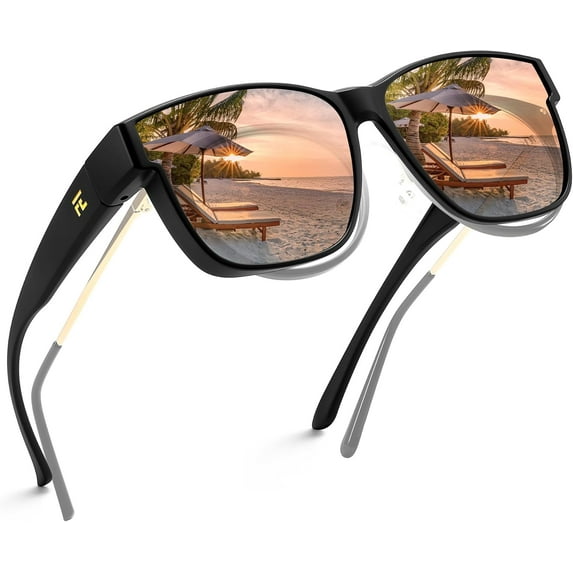 FEISEDY Polarized Sunglasses Fit Over Glasses Women, Fit over Glasses Sunglasses for Driving UV400 Protection B0250