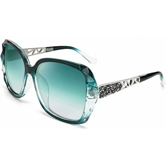 FEISEDY Polarized Women Square Sunglasses Sparkling Composite Shiny Frame B2289