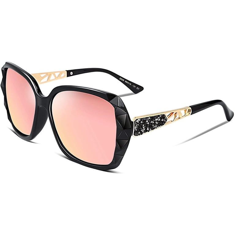 FEISEDY Polarized Women Square Sunglasses Sparkling  display picture 1