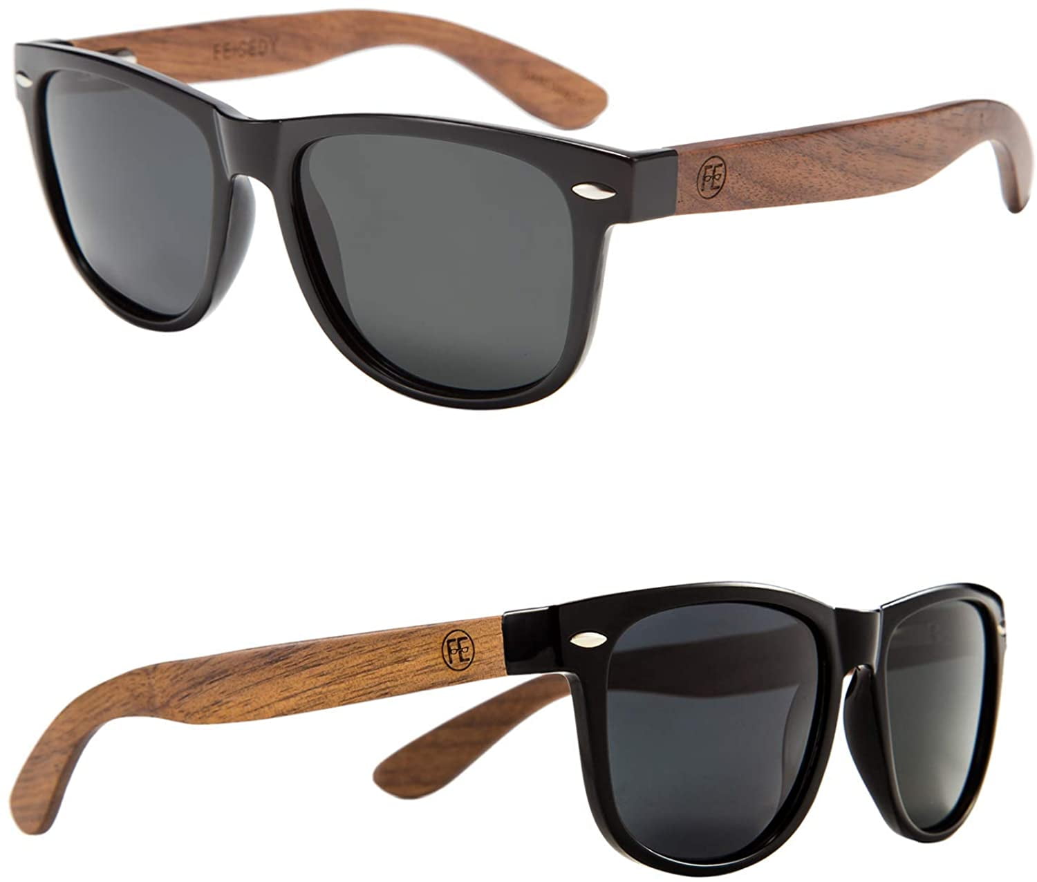 FEISEDY Polarized Wood Sunglasses Women Men HD UV400 Driving  display picture 2