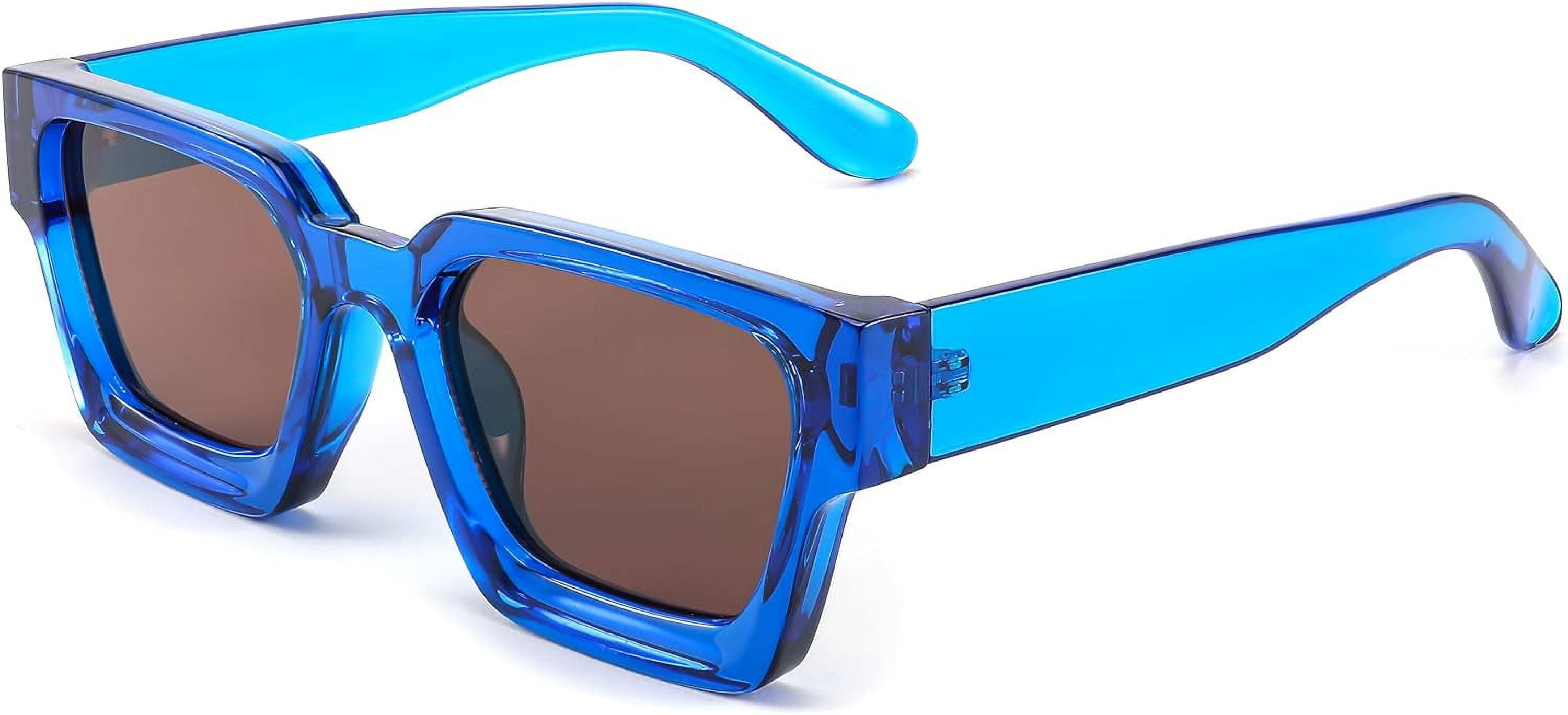 FEISEDY Retro 90s Square Sunglasses for Women Men Trendy  display picture 2