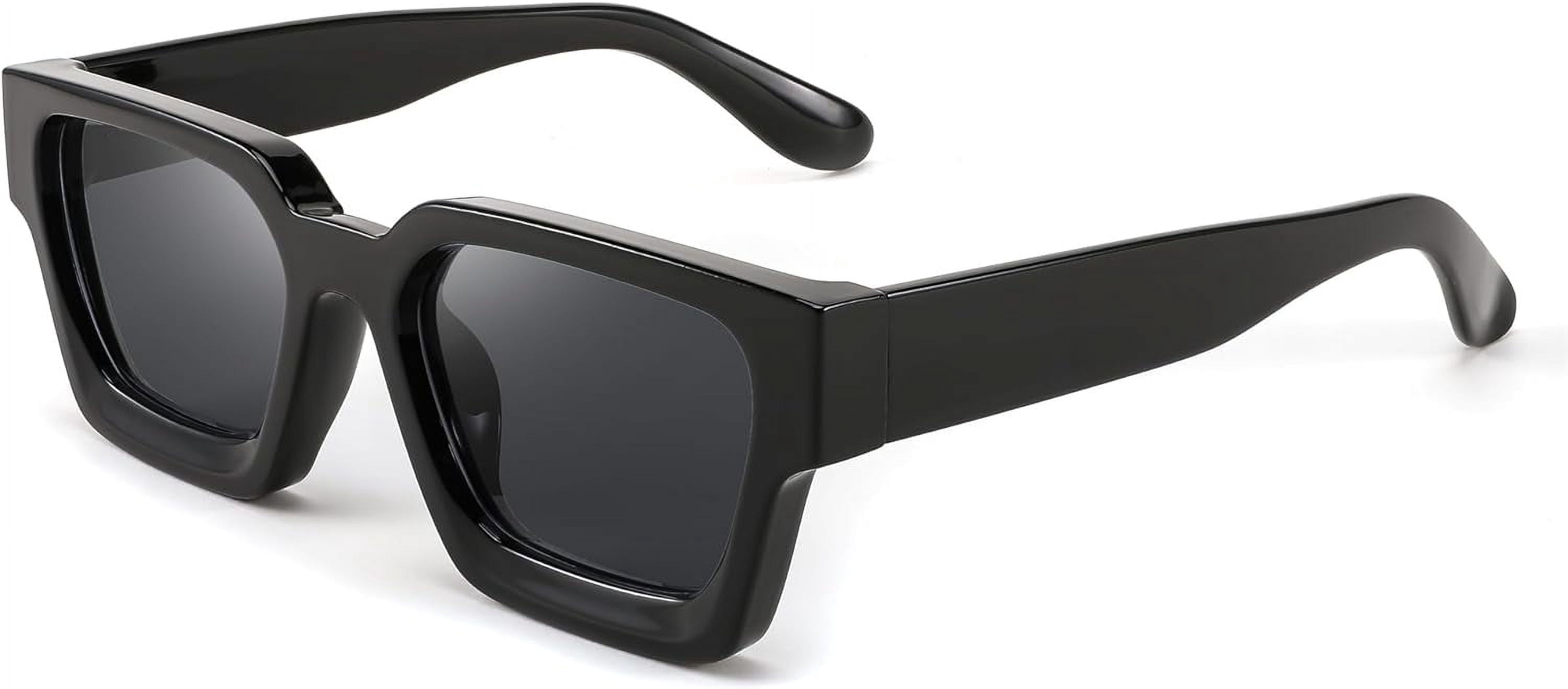 FEISEDY Retro 90s Square Sunglasses for Women Men Trendy  display picture 3