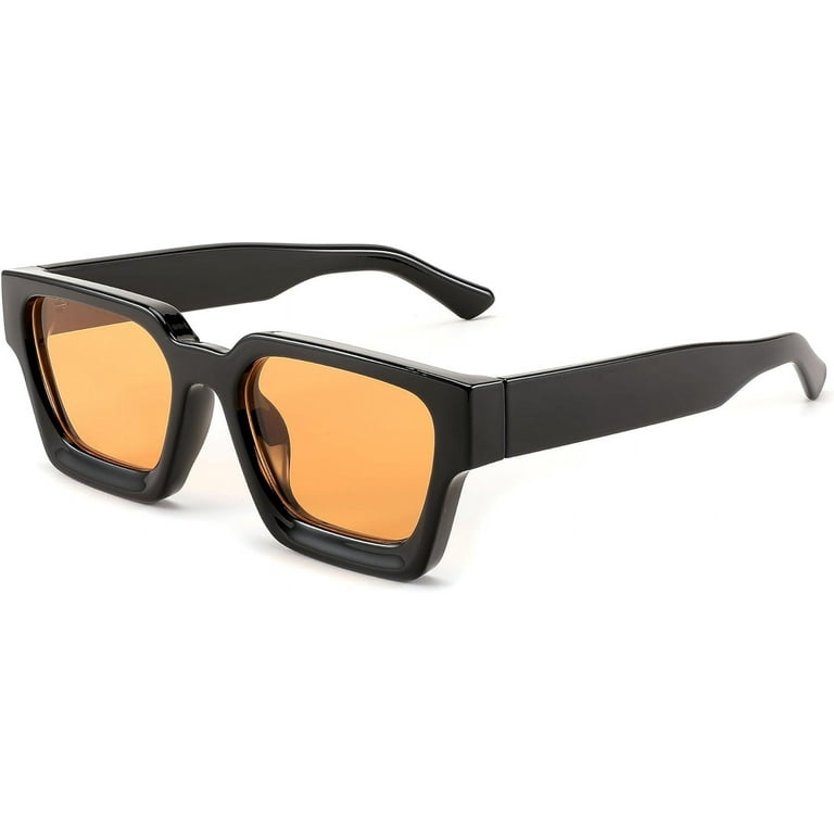 FEISEDY Retro 90s Square Sunglasses for Women Men Trendy  display picture 1