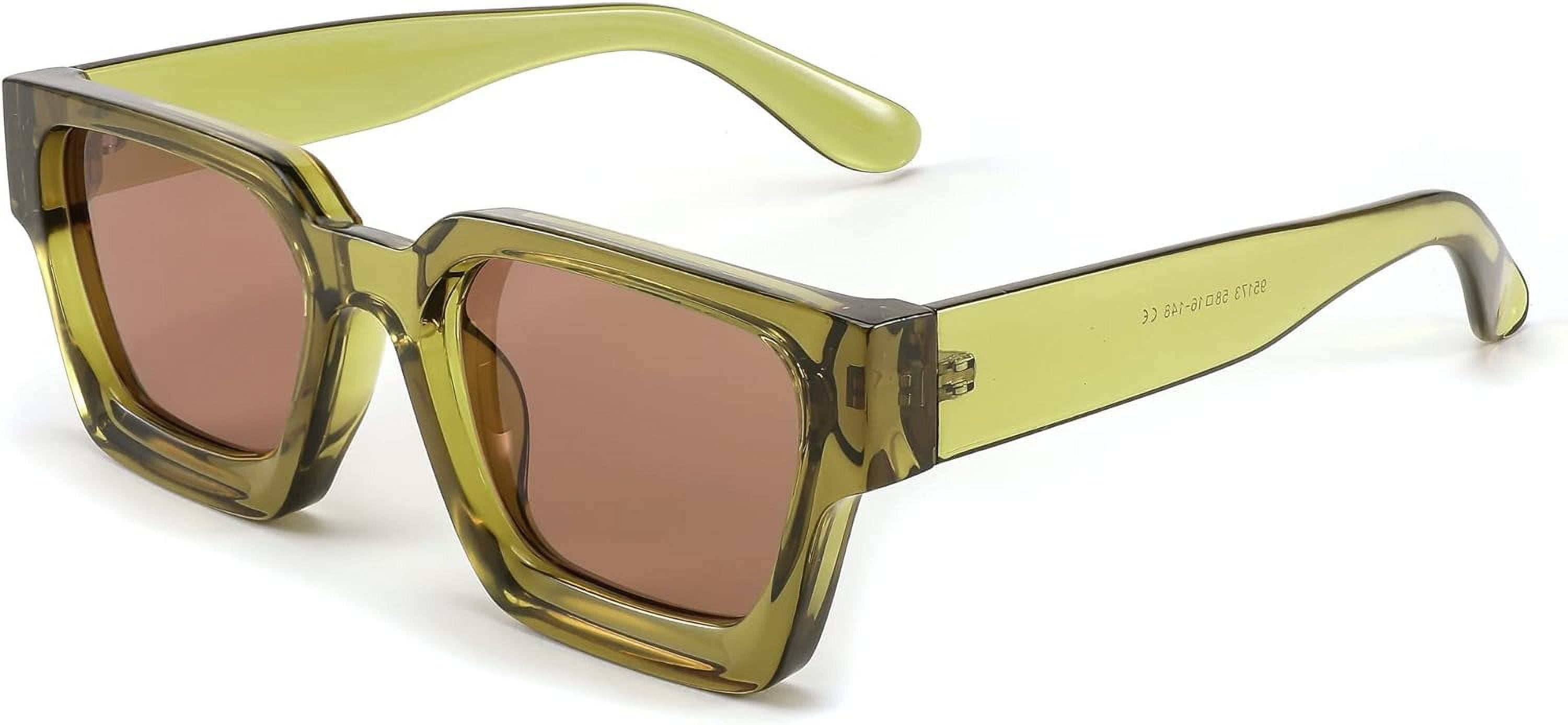 Retro Chunky Rectangle Sunglasses UV400 Protection for Men Women Amazon.com: kimorn Rectangle Sunglasses for Women Men Trendy  main image 2