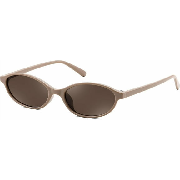 FEISEDY Retro Oval Cat Eye Sunglasses for Women 90s Narrow Lightweight Shades Y2k Trendy Sunnies B0257