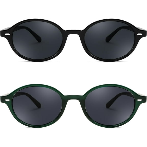 FEISEDY Retro Oval Sunglasses for Women 90s Narrow Round Lightweight Shades Y2k Trendy Sunnies B1171