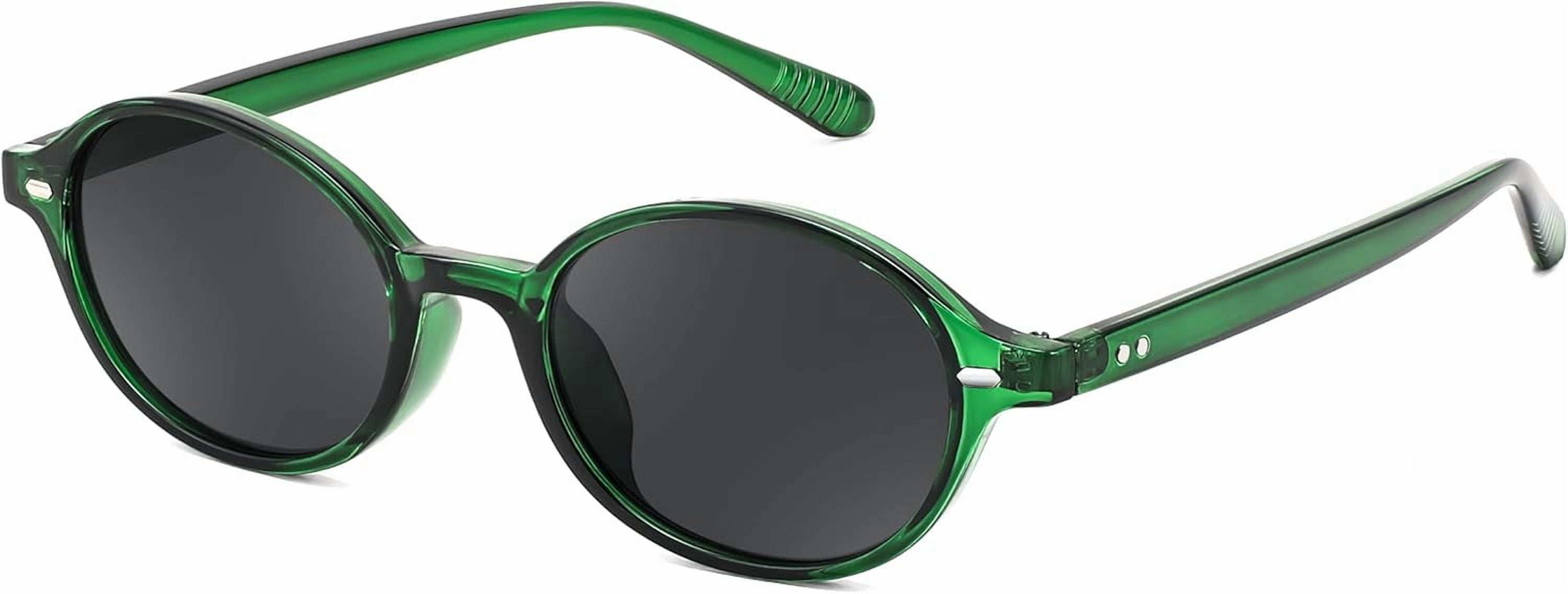 FEISEDY Retro Oval Sunglasses for Women 90s Narrow Round  display picture 1