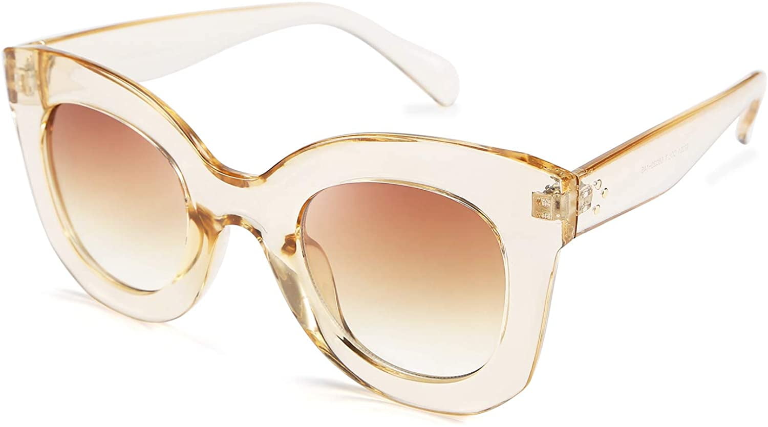 FEISEDY Retro Oversized Square Horn Sunglasses Semi Cat Eye  display picture 2