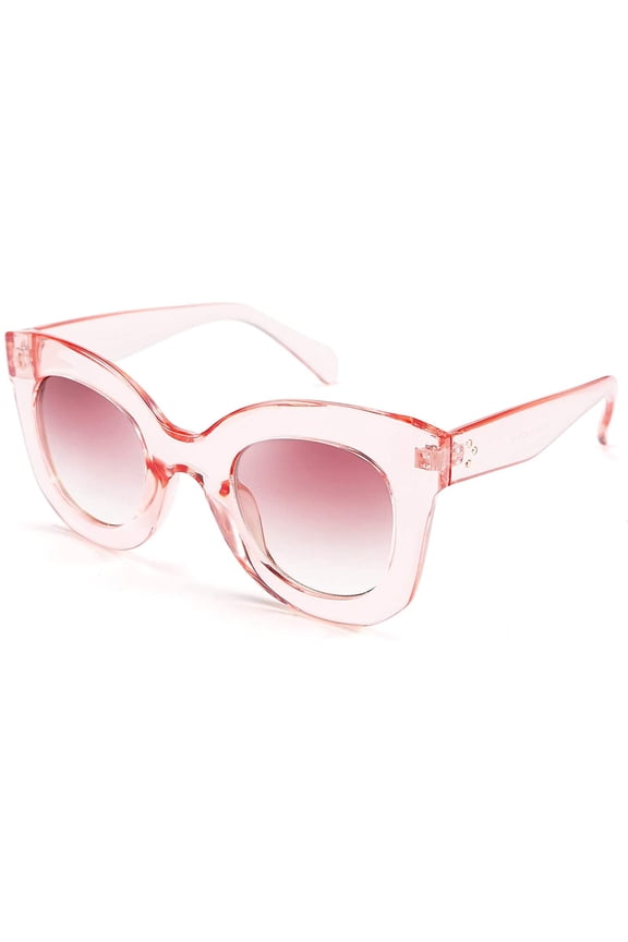 Retro Oversized Square Horn Sunglasses Semi Cat Eye Butterfly Glass Big Thick Bold Frame B2572