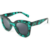 FEISEDY Retro Oversized Square Horn Sunglasses Semi Cat Eye Butterfly Glass Big Thick Bold Frame B2572